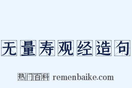 无量寿观经造句是什么意思的图片